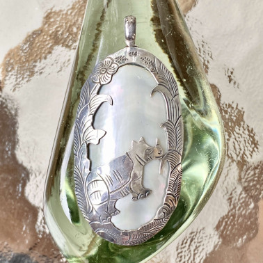 PD 07544 A-(HANDMADE 925 BALI STERLING SILVER PENDANTS WITH MOTHER OF PEARL)